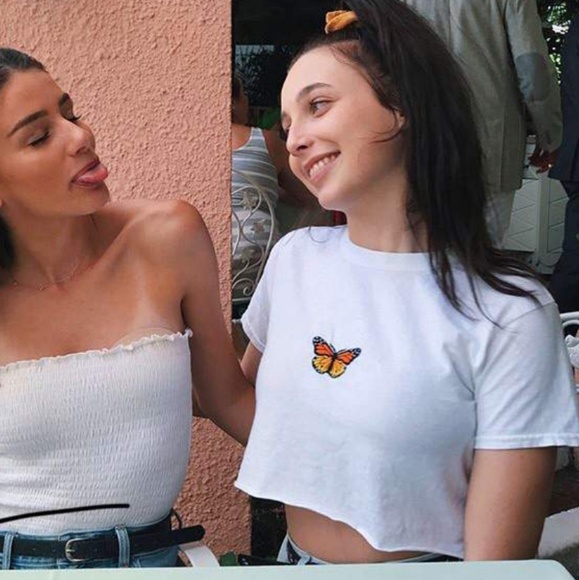 Brandy Melville Tops - Serena monarch butterfly embroidered crop top